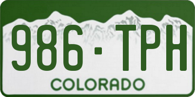 CO license plate 986TPH