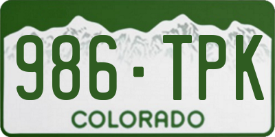 CO license plate 986TPK