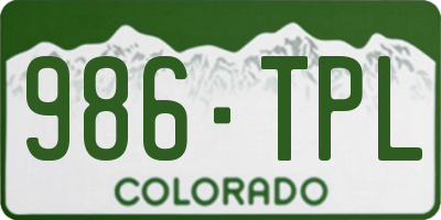 CO license plate 986TPL