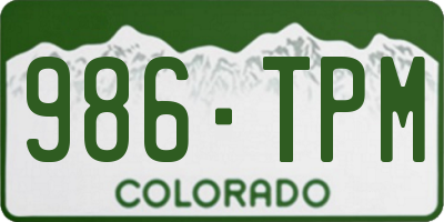 CO license plate 986TPM