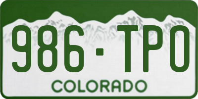 CO license plate 986TPO