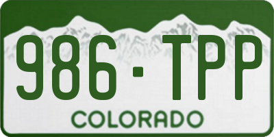 CO license plate 986TPP