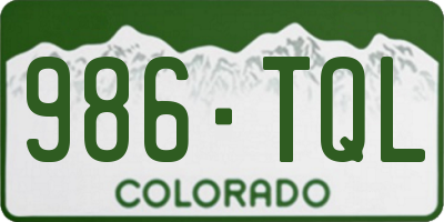 CO license plate 986TQL