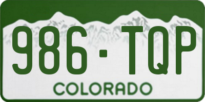 CO license plate 986TQP