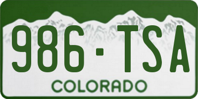 CO license plate 986TSA