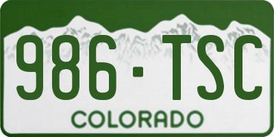 CO license plate 986TSC