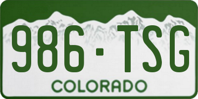 CO license plate 986TSG