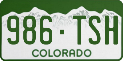 CO license plate 986TSH