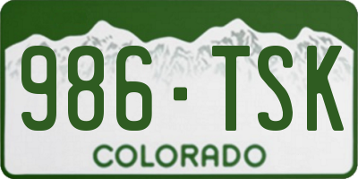 CO license plate 986TSK