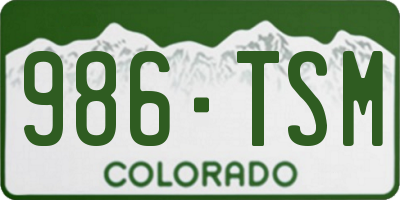 CO license plate 986TSM