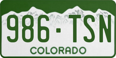 CO license plate 986TSN