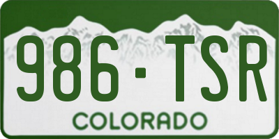 CO license plate 986TSR