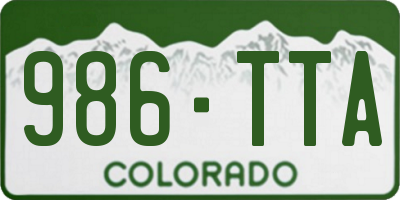 CO license plate 986TTA