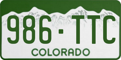 CO license plate 986TTC