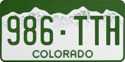 CO license plate 986TTH