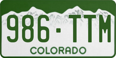 CO license plate 986TTM