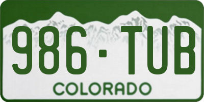 CO license plate 986TUB