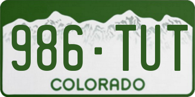 CO license plate 986TUT