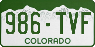CO license plate 986TVF