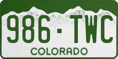 CO license plate 986TWC