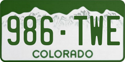 CO license plate 986TWE