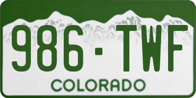 CO license plate 986TWF
