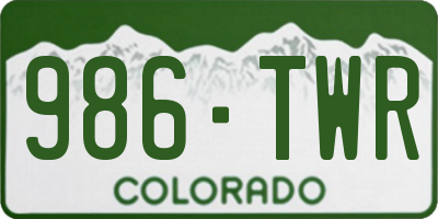 CO license plate 986TWR