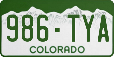 CO license plate 986TYA