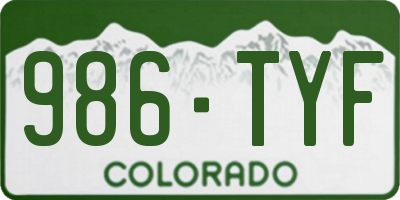 CO license plate 986TYF