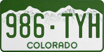 CO license plate 986TYH