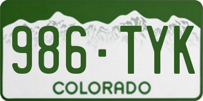 CO license plate 986TYK