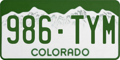 CO license plate 986TYM