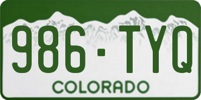 CO license plate 986TYQ