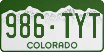 CO license plate 986TYT