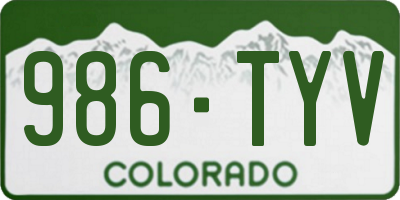 CO license plate 986TYV
