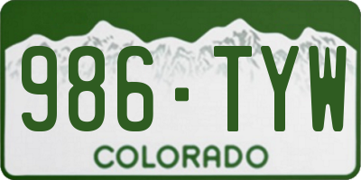 CO license plate 986TYW