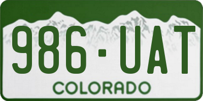 CO license plate 986UAT