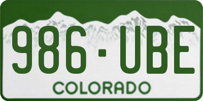 CO license plate 986UBE
