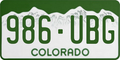 CO license plate 986UBG