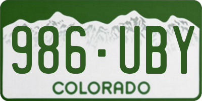 CO license plate 986UBY