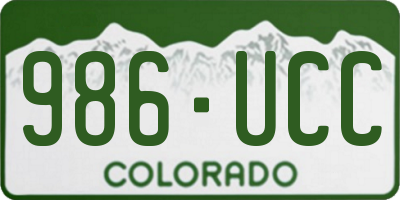 CO license plate 986UCC