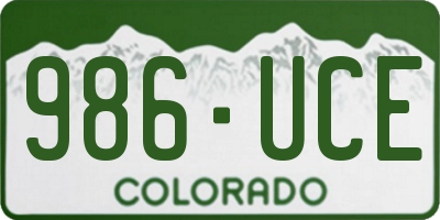 CO license plate 986UCE