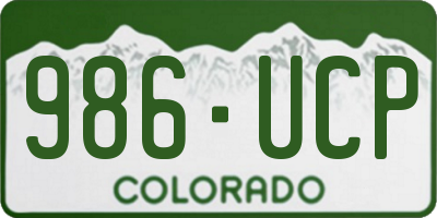 CO license plate 986UCP