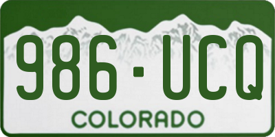 CO license plate 986UCQ