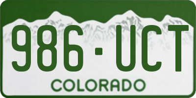 CO license plate 986UCT
