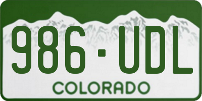 CO license plate 986UDL