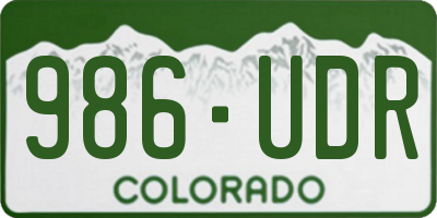 CO license plate 986UDR