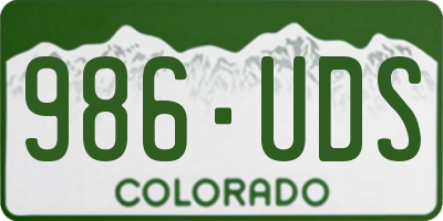 CO license plate 986UDS