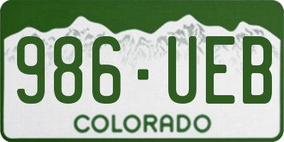 CO license plate 986UEB