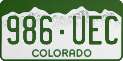 CO license plate 986UEC